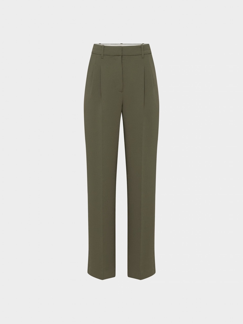 Aritzia Olive High-Rise Tailored Trousers